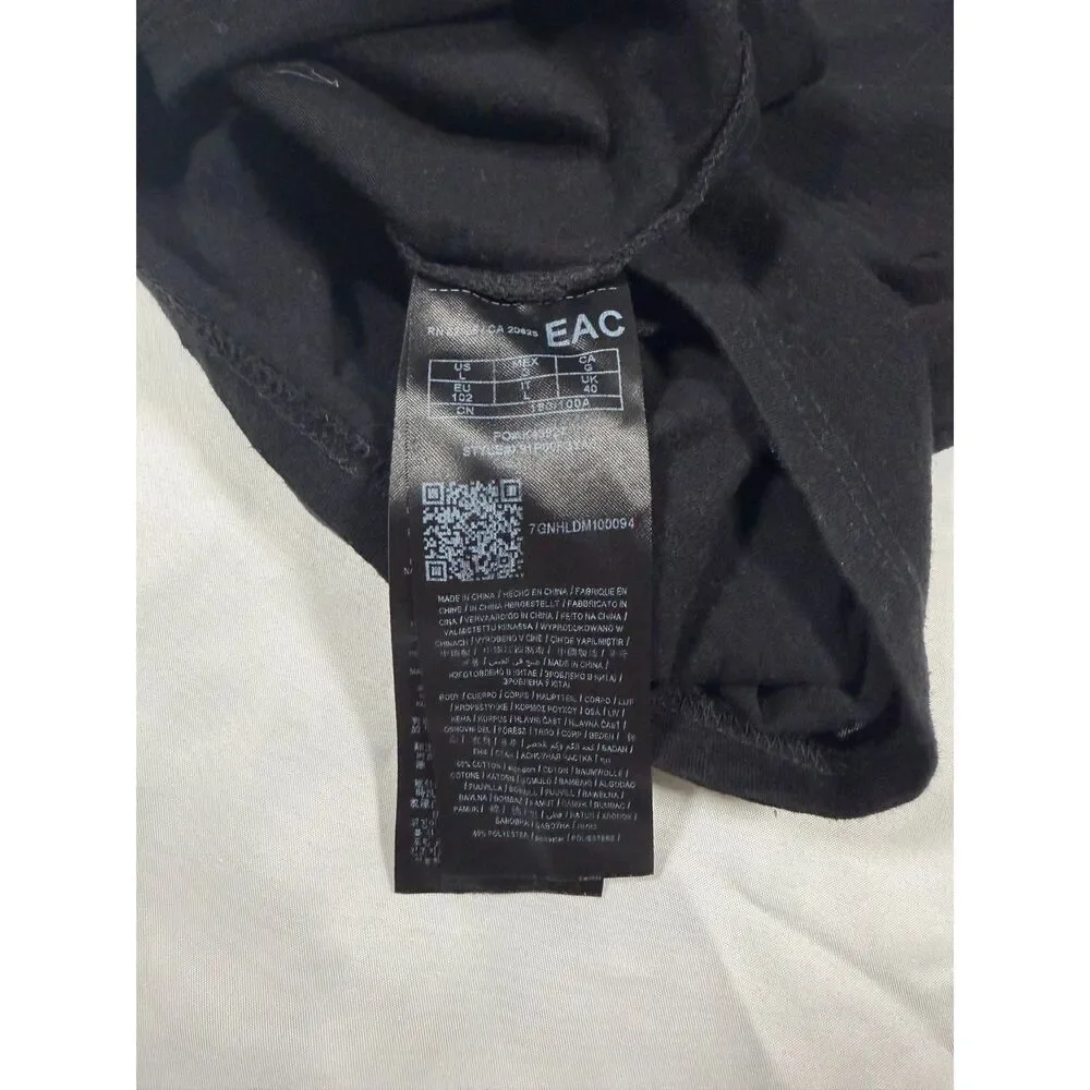 GUESS Men L Colorblock Henley Short Sleeve T-Shirt Black Grey Faux Zip Pocket - Picture 6 of 6